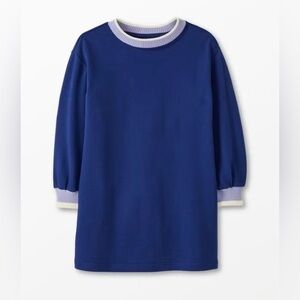 Hanna Andersson Long Sleeve French Terry Dress Navy Sweet Lavender size 10 140